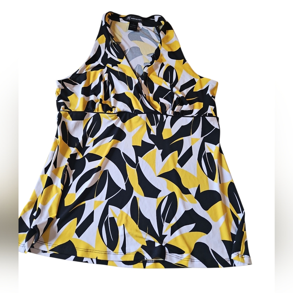 INC International Concepts Yellow and Black Sleeveless Tank Top - Picture 2 of 4